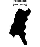 Hackensack, New Jersey blank outline map vector