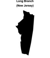 Long Branch, New Jersey blank outline map vector