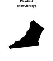Plainfield, New Jersey blank outline map vector