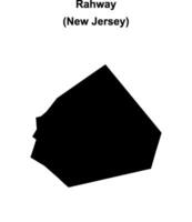Rahway, New Jersey blank outline map vector