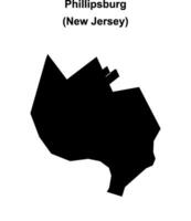 Phillipsburg, New Jersey blank outline map vector