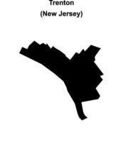 Trenton, New Jersey blank outline map vector