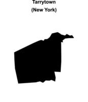 Tarrytown, New York blank outline map vector