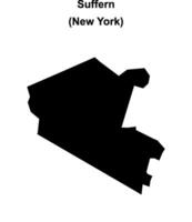 Suffern, New York blank outline map vector