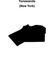 Tonawanda, New York blank outline map vector