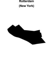 Rotterdam, New York blank outline map vector