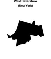 West Haverstraw, New York blank outline map vector