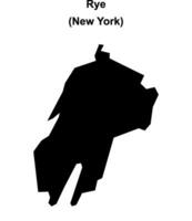 Rye, New York blank outline map vector