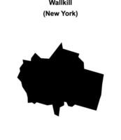 Wallkill, New York blank outline map vector
