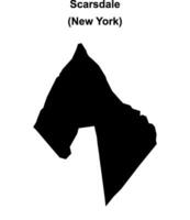 Scarsdale, New York blank outline map vector