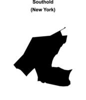 Southold, New York blank outline map vector