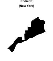 Endicott, New York blank outline map vector