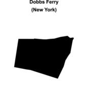 Dobbs Ferry, New York blank outline map vector