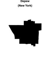 Depew, New York blank outline map vector