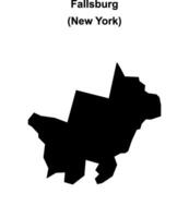 Fallsburg, New York blank outline map vector