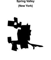 Spring Valley, New York blank outline map vector