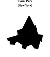 Floral Park, New York blank outline map vector