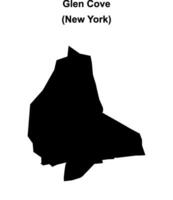 Glen Cove, New York blank outline map vector