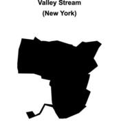 Valley Stream, New York blank outline map vector
