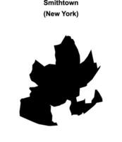 Smithtown, New York blank outline map vector