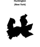 Huntington, New York blank outline map vector