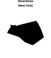 Haverstraw, New York blank outline map vector