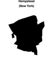 Hempstead, New York blank outline map vector