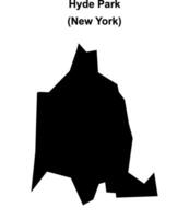 Hyde Park, New York blank outline map vector