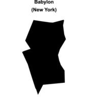 Babylon, New York blank outline map vector