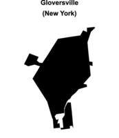 Gloversville, New York blank outline map vector