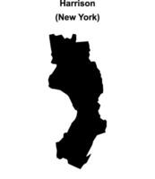 Harrison, New York blank outline map vector