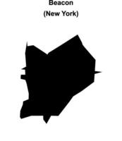 Beacon, New York blank outline map vector