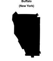 Buffalo, New York blank outline map vector