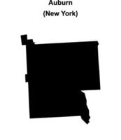 Auburn, New York blank outline map vector