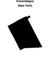 Canandaigua, New York blank outline map vector