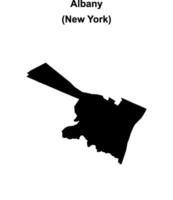 Albany, New York blank outline map vector