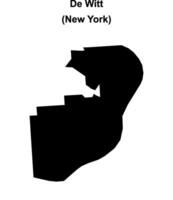 De Witt, New York blank outline map vector