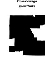 Cheektowaga, New York blank outline map vector