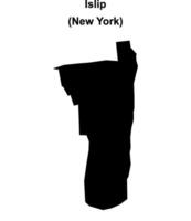 Islip, New York blank outline map vector