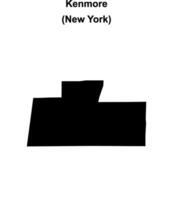 Kenmore, New York blank outline map vector