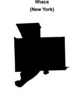 Ithaca, New York blank outline map vector