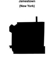Jamestown, New York blank outline map vector