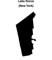 Lake Grove, New York blank outline map vector