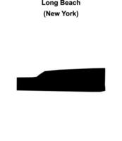 Long Beach, New York blank outline map vector