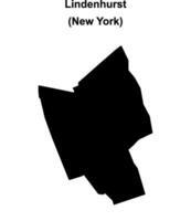 Lindenhurst, New York blank outline map vector