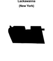 Lackawanna, New York blank outline map vector