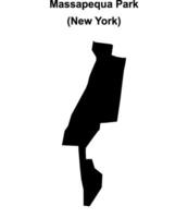 Massapequa Park, New York blank outline map vector