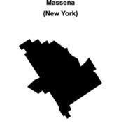Massena, New York blank outline map vector