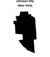 Johnson City, New York blank outline map vector
