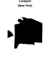Lockport, New York blank outline map vector